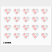 Cœur Sticker Coeurs Valentin rose (Feuille)