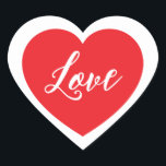 Cœur Sticker d'amour<br><div class="desc">Cet autocollant de coeur d'amour est montré dans une conception double coeur. Couleur rouge</div>