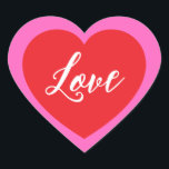 Cœur Sticker d'amour<br><div class="desc">Cet autocollant de coeur d'amour est montré dans une conception double coeur. Couleur rose et rouge</div>