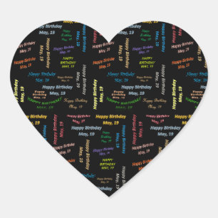 Cœur Sticker d'anniversaire du 19 mai