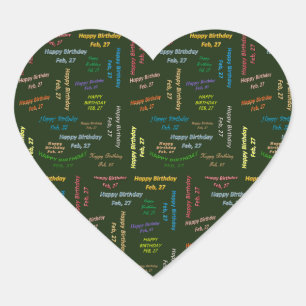 Cœur Sticker d'anniversaire du 27 février