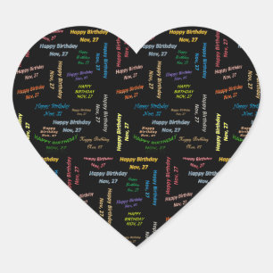 Cœur Sticker d'anniversaire du 27 novembre