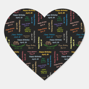 Cœur Sticker d'anniversaire du 28 avril