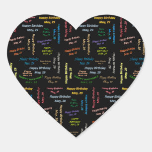 Cœur Sticker d'anniversaire du 29 mai