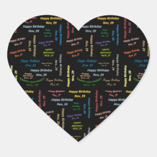 Cœur Sticker d'anniversaire du 29 novembre