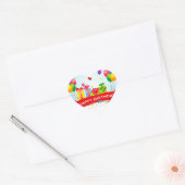 Cœur Sticker d'anniversaire heureux (Enveloppe)