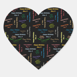 Cœur Sticker d'anniversaire le 9 novembre
