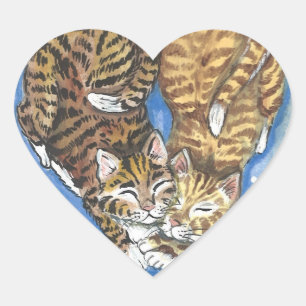 Cœur Sticker d'art cardiaque chaton Amoureux des chats 
