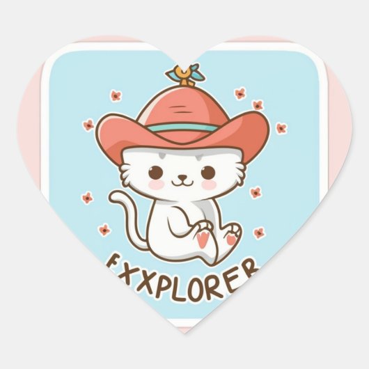 Cœur Sticker d'aventure de commerce de gros - Cute Kitt (Devant)