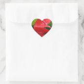 Cœur Sticker de coeur à fleurs rouges (Sac)