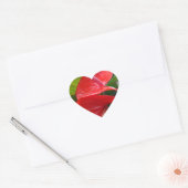 Cœur Sticker de coeur à fleurs rouges (Enveloppe)