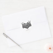 Cœur Sticker de coeur avec squelette main et empreintes (Enveloppe)