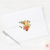 Cœur Sticker de coeur d'amour papillon (Enveloppe)