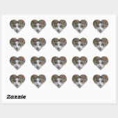 Cœur Sticker de coeur de chat blanc (Feuille)