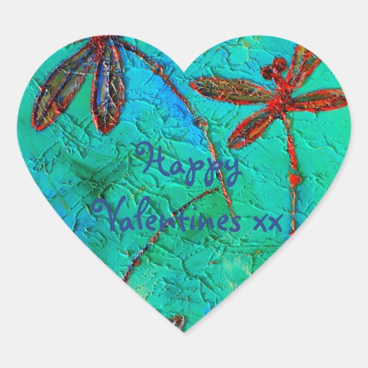 Cœur Sticker de coeur de danse dragonfly (Devant)