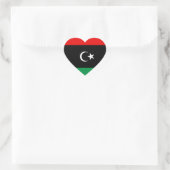 Cœur Sticker de coeur du drapeau de la Libye (Sac)