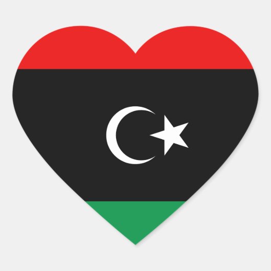 Cœur Sticker de coeur du drapeau de la Libye (Devant)
