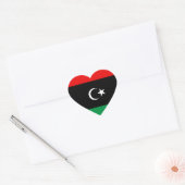 Cœur Sticker de coeur du drapeau de la Libye (Enveloppe)