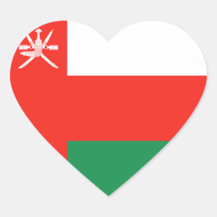 Cœur Sticker de coeur du drapeau omanais