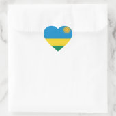 Cœur Sticker de coeur du drapeau rwandais (Sac)