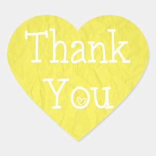 Cœur Sticker de coeur jaune Merci