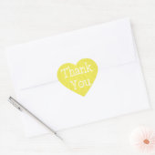 Cœur Sticker de coeur jaune Merci (Enveloppe)