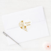 Cœur Sticker de coeur Joyeux 50e anniversaire (Enveloppe)