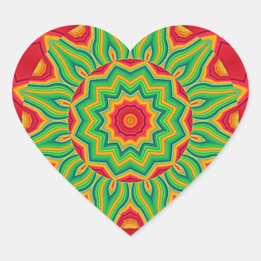 Cœur Sticker de coeur Mandala (Devant)