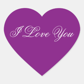 Cœur Sticker de coeur pourpre - Je t'aime