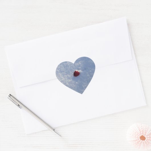Cœur Sticker de coeur rouge (Enveloppe)