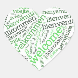 Cœur Sticker de coeur Wordcloud WELCOME