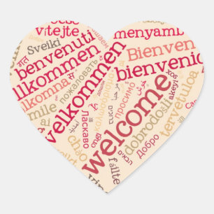 Cœur Sticker de coeur Wordcloud WELCOME