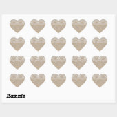 Cœur Sticker de date Mariage Burlap and Lace Shabby (Feuille)