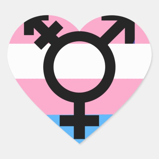 Cœur Sticker de la fierté transgenre MTF FTM (Devant)