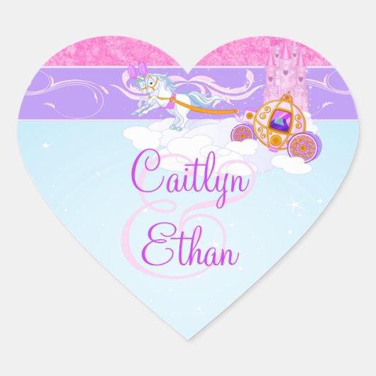 Cœur Sticker de mariage préféré de conte de fée rose, v (Devant)