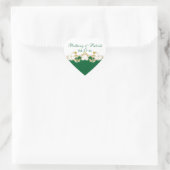 Cœur Sticker de mariage préféré, vert, blanc, manuscrit (Sac)