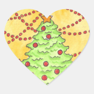Cœur Sticker de Noël en forme de coeur