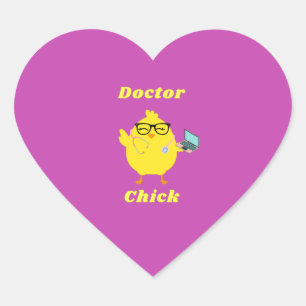 Cœur Sticker de Pâques Chick Funny