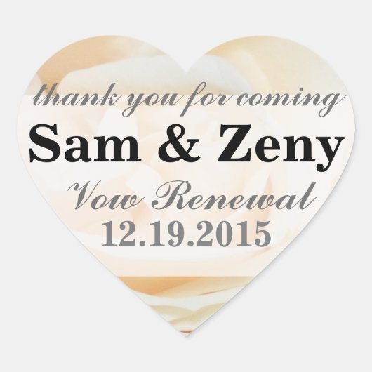 Cœur Sticker de renouvellement Vow - Rose Peach (Devant)