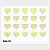 Cœur Sticker design Fleur de Lys jaune et gris (Feuille)
