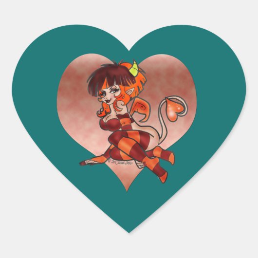 Cœur Sticker "Dévilish Flirt" DEVIL GIRL (Devant)