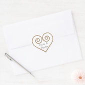 Cœur Sticker d'impression de coeur de perle d'or (Enveloppe)