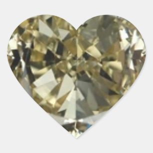 Cœur Sticker d'impression en diamant jaune coeur