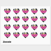 Cœur Sticker d'impression Sweet 16 Zebra (Feuille)