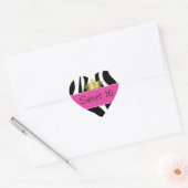 Cœur Sticker d'impression Sweet 16 Zebra (Enveloppe)