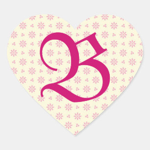 Cœur Sticker d'oeillet rose monogramme