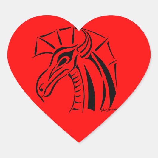 Cœur Sticker Dragon Crested (Devant)
