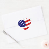 Cœur Sticker Drapeau des États-Unis (Enveloppe)