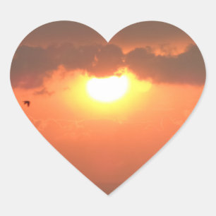Cœur Sticker du coeur du coucher du soleil