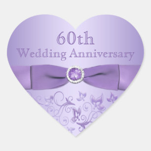 Cœur Sticker en forme de coeur à l'Anniversaire Floral